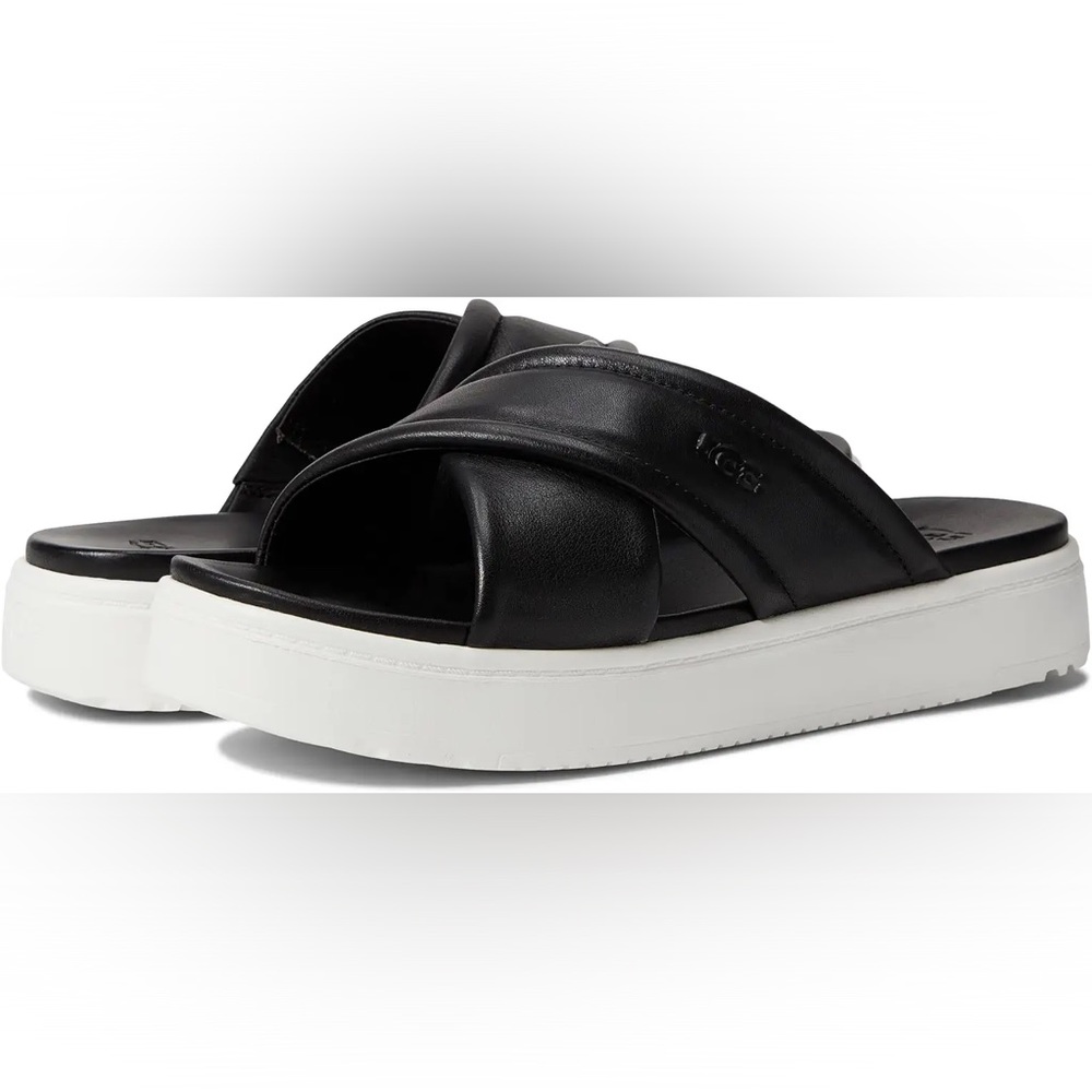 Ugg Black Cross Band Sandals Size 9.5